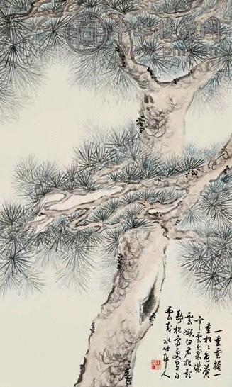 徐世昌 云松图 立轴 设色纸本