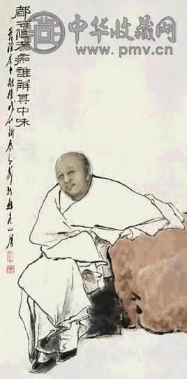 王子武 1988年作 人物 立轴 设色纸本