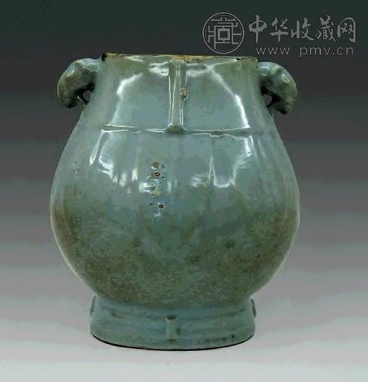 清 仿汝釉羊头尊