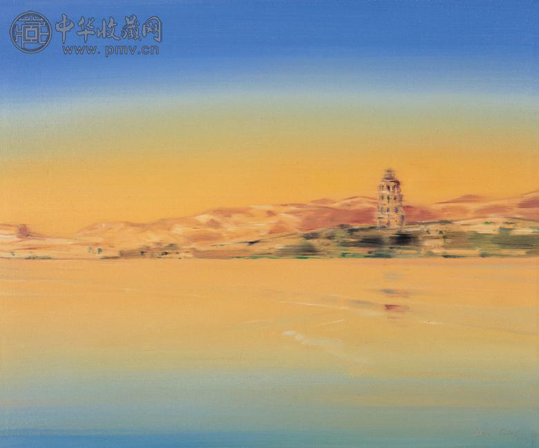 黄庆 2000年作 西湖风光 布面 油画
