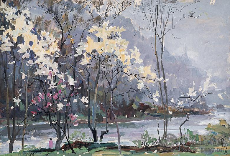 周诗成 风景 纸本 水粉