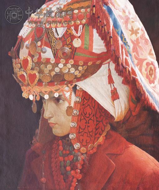 张周 柯尔克孜女郎 布面 油画