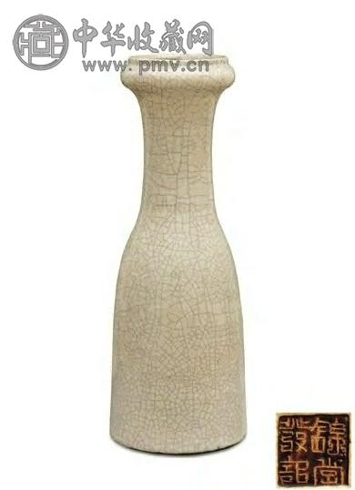 清 哥窑釉洗口摇铃尊