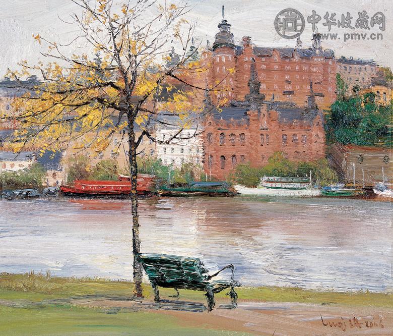 陆琦 瑞典风情 布面 油画