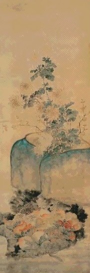 刘溟澜 清供花卉 立轴 设色绢本
