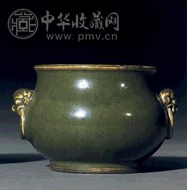 清咸丰 茶叶末釉双铺首炉