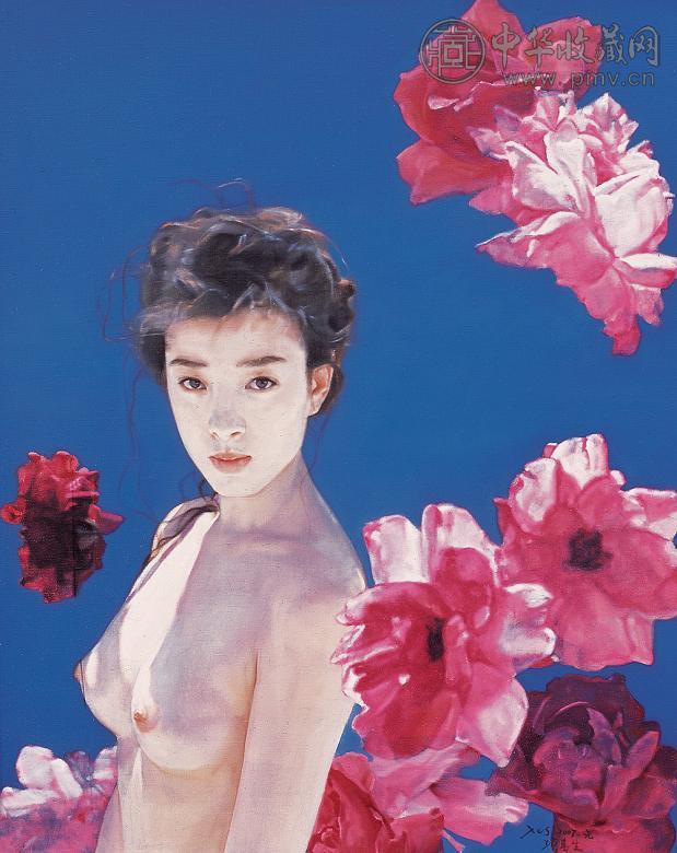 项春生 女人花 布面 油画