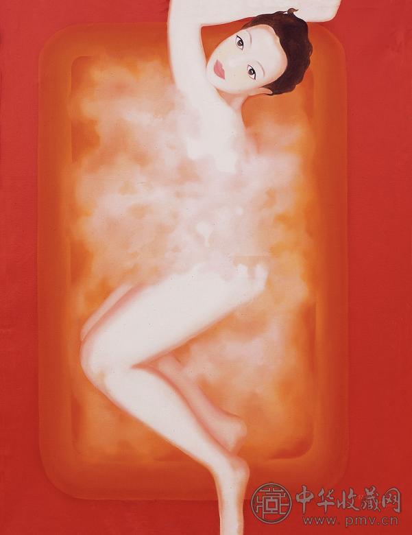杨帆 红色泡沫系列 布面 油画