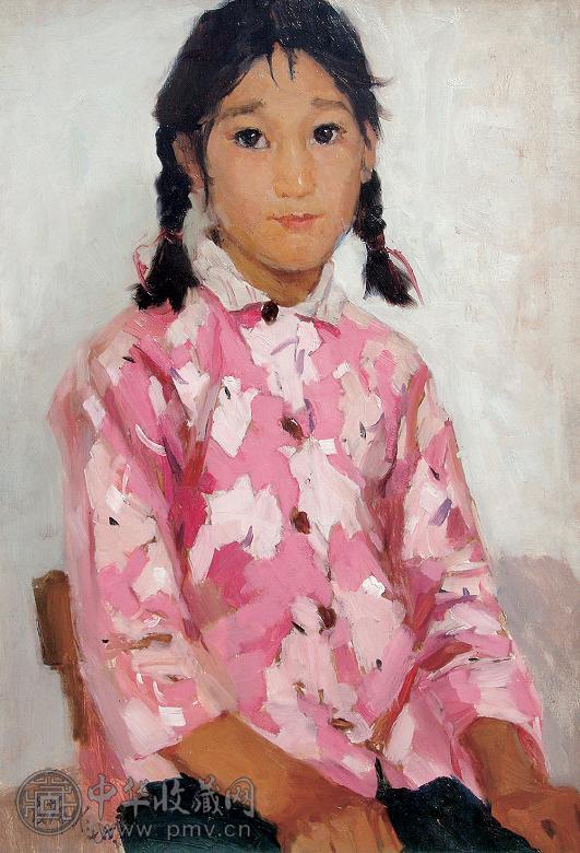 赵友萍 1976年作 山村女孩 布面 油画