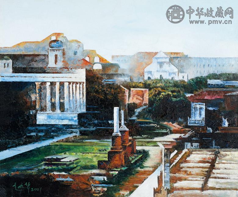 赵文华 2001年作 视觉欧洲之四 布面 油画