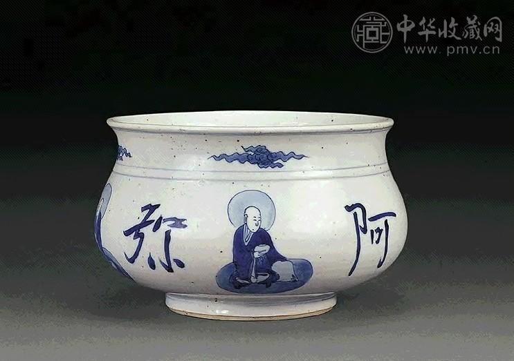 清康熙 青花座佛香炉