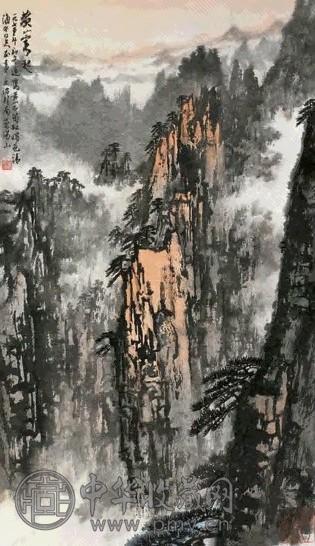 宋文治 1975年作 黄山云起 镜心 设色纸本