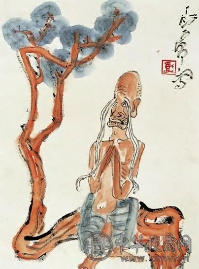 丁衍庸 罗汉 镜心