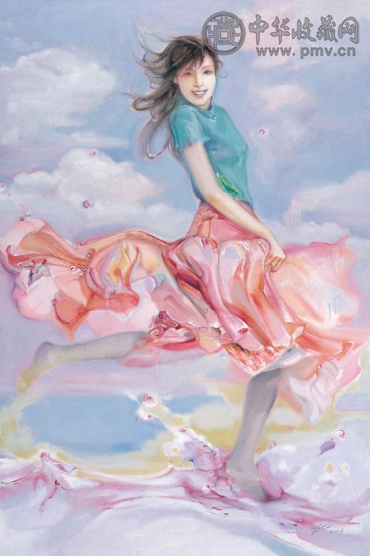 李翠 阳光女孩 布面 油画