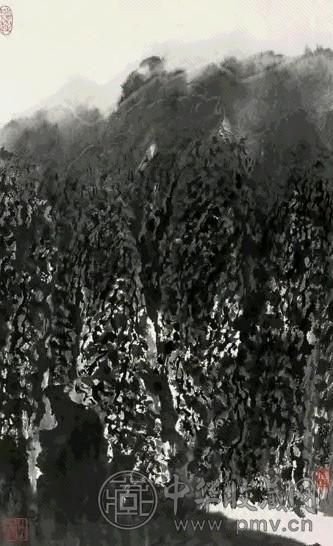 姜宝林 山水 立轴 墨色纸本