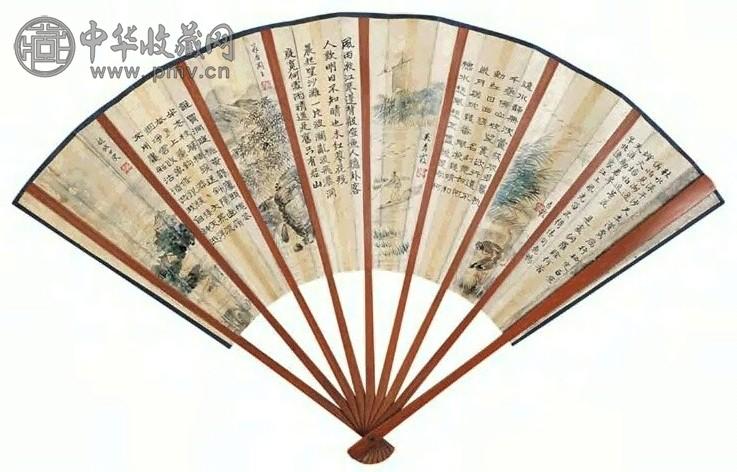 吴青霞 书画集珍 扇面 设色纸本