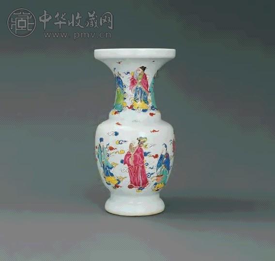 清中期 粉彩八仙图盘口尊