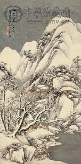 近现代 吴石仙 溪山雪霁 轴