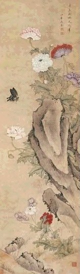 马荃 花开引蝶来 立轴 设色纸本 马荃 花开引蝶来 立轴 设色纸本