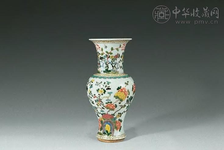 民国 粉彩花卉小花觚