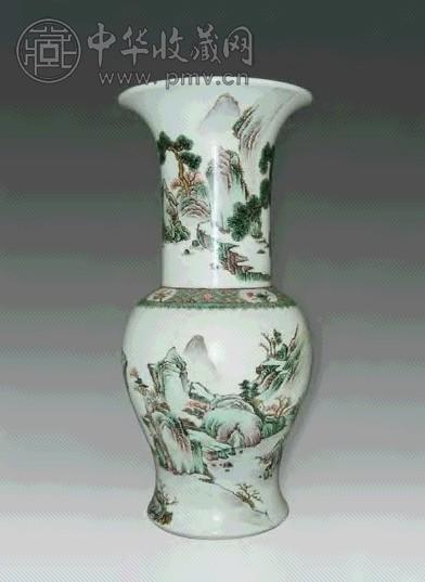 五彩山水人物凤尾尊