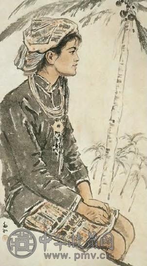 蒋兆和 现代 黎族姑娘 轴