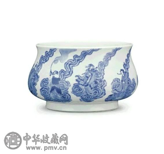 清 康熙 青花八仙人物香炉