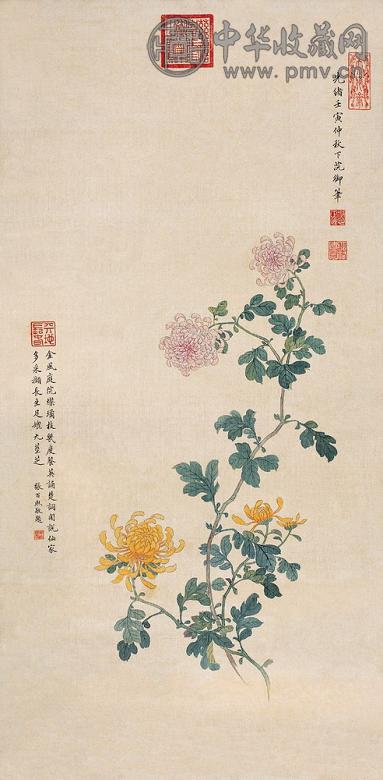 慈禧皇太后 金风餐英图 立轴 设色绢本