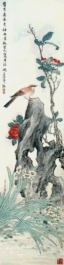 沈广 花鸟 立轴 纸本