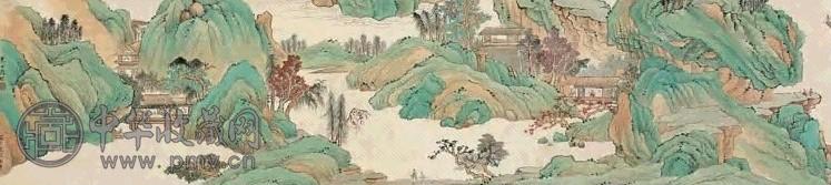 袁安圃 青绿山水 卷 设色绢本 袁安圃 青绿山水 卷 设色绢本