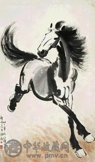 徐悲鸿 马 镜心 水墨纸本