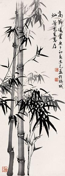 胡忠元 竹 立轴