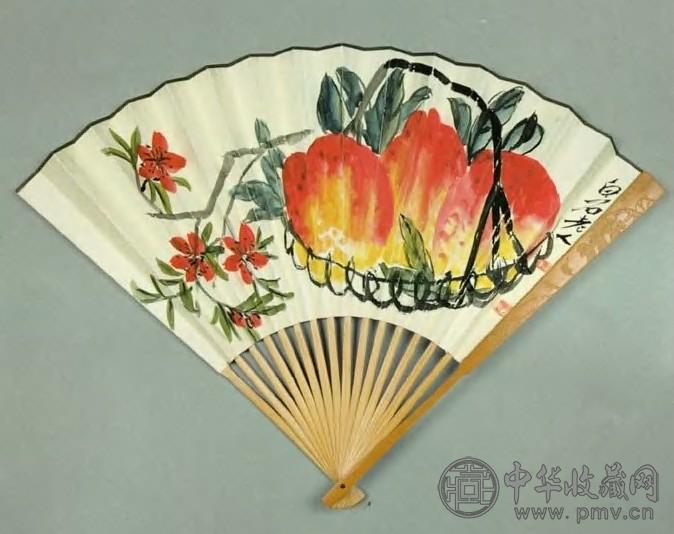 齐白石 多寿图 成扇