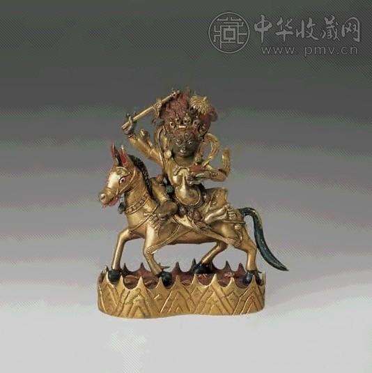 清 铜鎏金雕吉祥天母