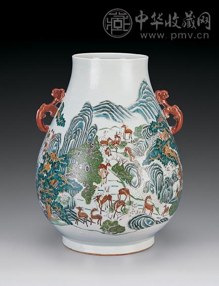 清光绪 粉彩百鹿尊