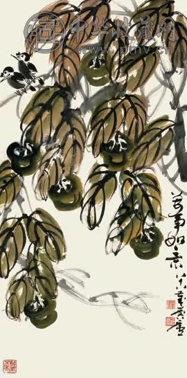 许麟庐 2003年作 万事如意图 镜心 设色纸本