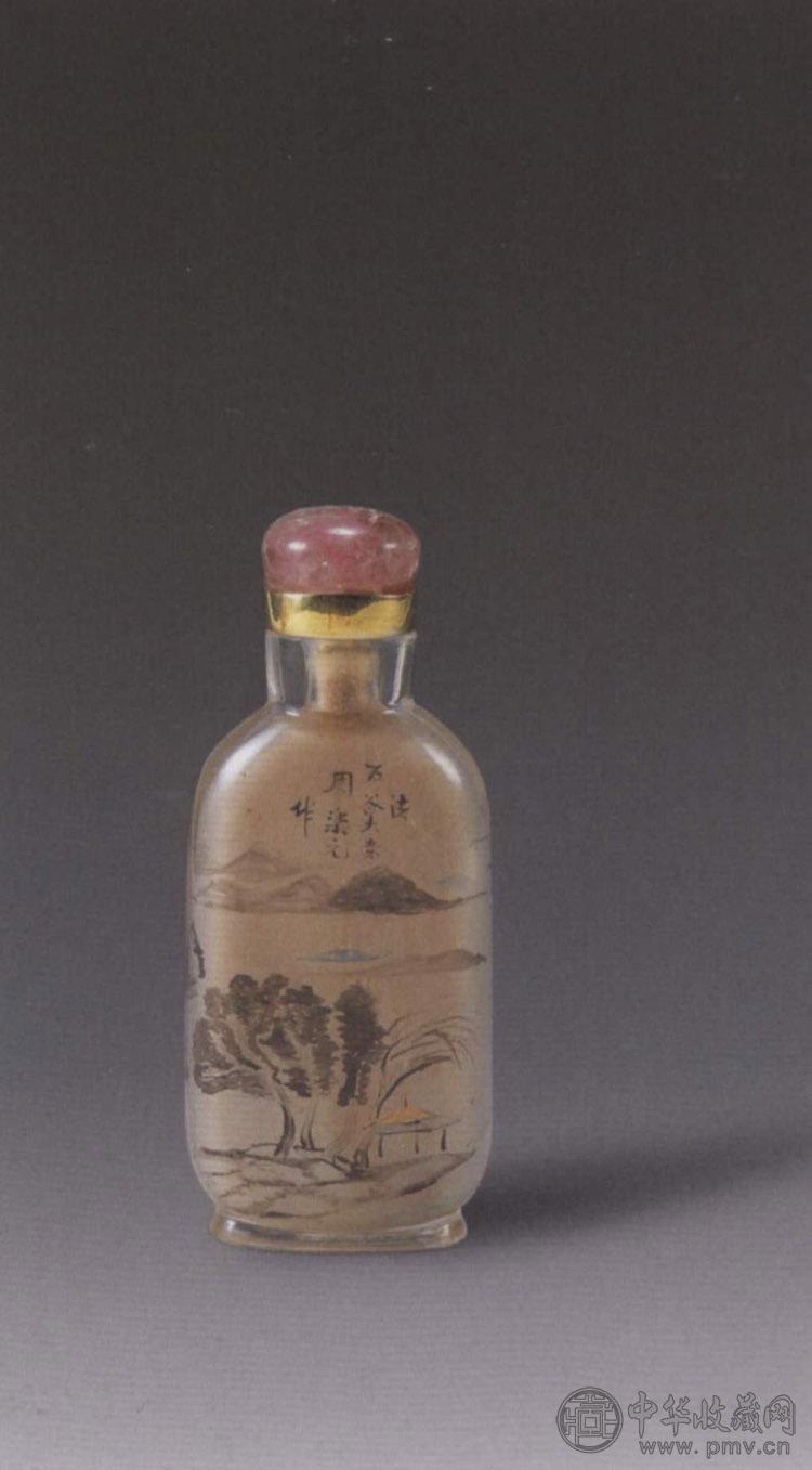 清 料内画山水鼻烟壶