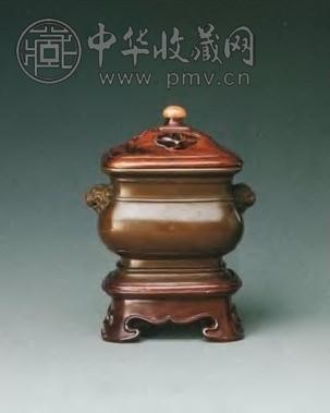清中期 狮耳铜香炉