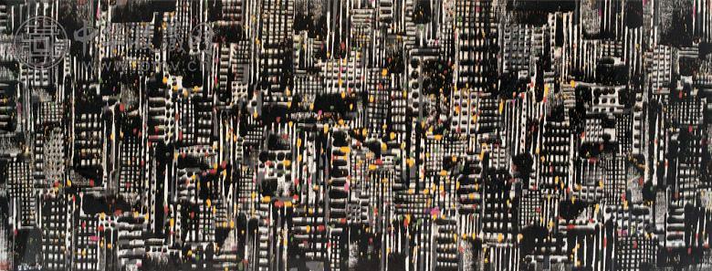 吴冠中 都市之夜 珂罗版画