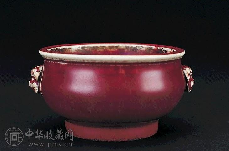 清康熙 郎红釉香炉