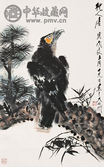 唐云 松鹰图 立轴 设色纸本