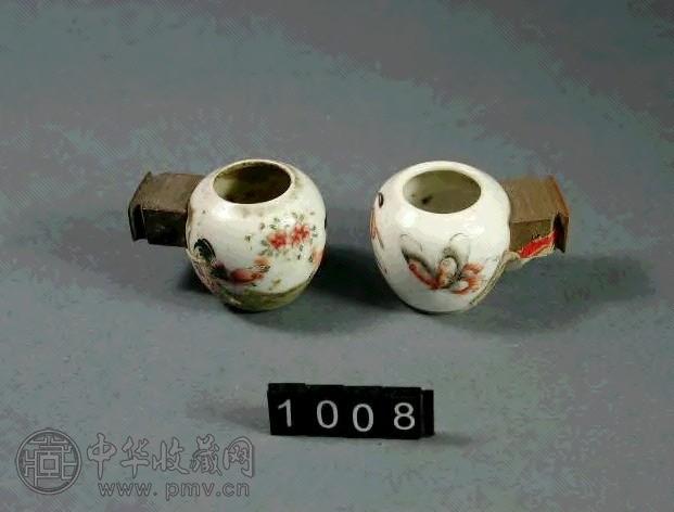 民国 墨彩花鸟鸟食罐(2件)