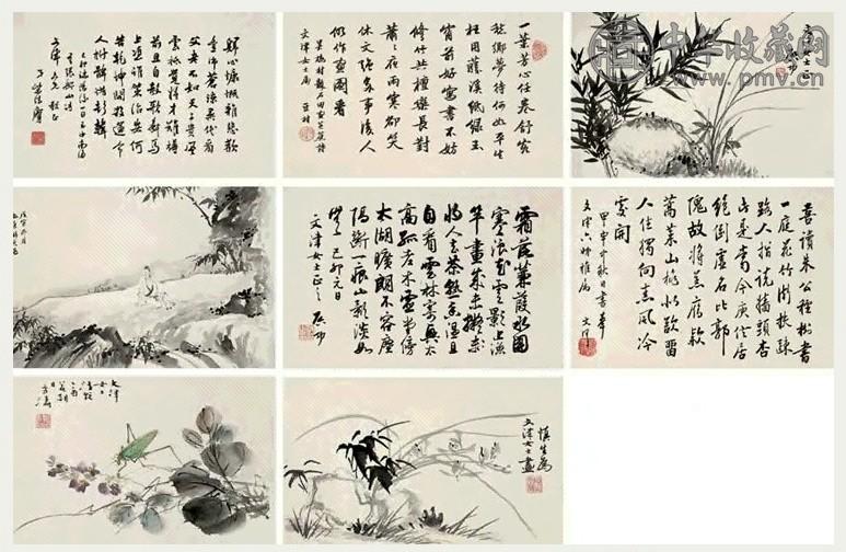 王雪涛 书画 册页(23开选8) 设色纸本