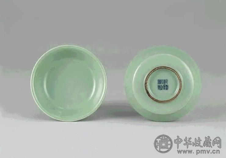 清 青釉折腰小洗(1对)