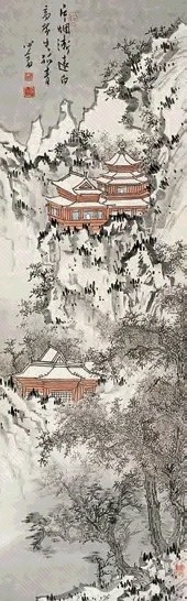 近现代 溥儒 雪景山水 轴