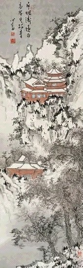 近现代 溥儒 雪景山水 轴