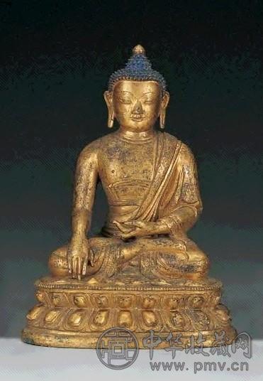 清 铜鎏金释迦牟尼佛像