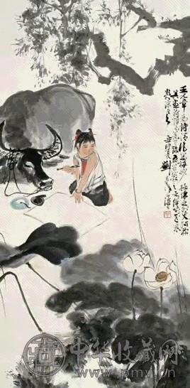 刘旦宅 1985年作 绘荷图 立轴 设色纸本 刘旦宅 1985年作 绘荷图 立轴 设色纸本