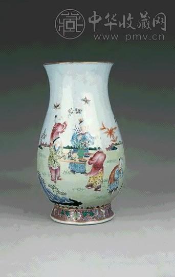 民国 粉彩婴戏琵琶尊