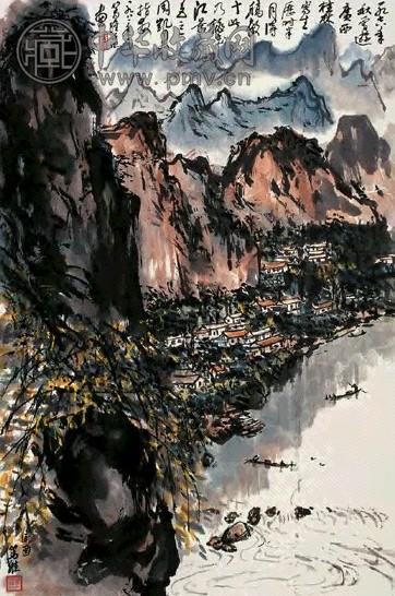 近现代 黄笃维 桂林山水 轴